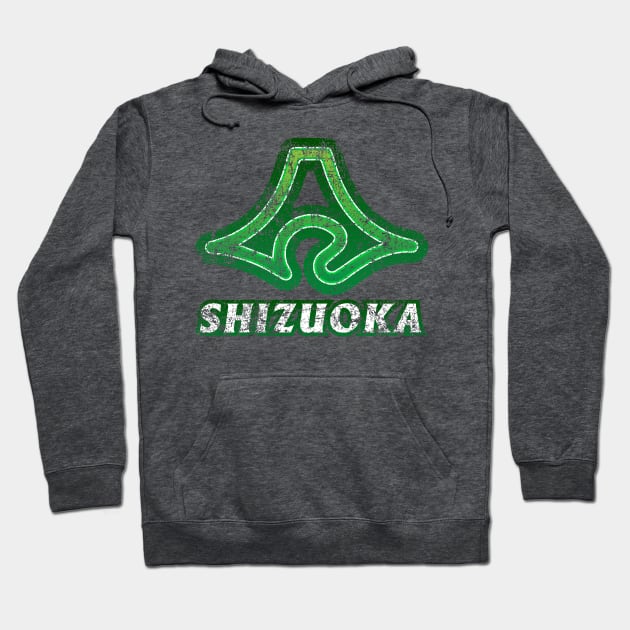 Shizuoka Prefecture Japanese Symbols Distressed Hoodie by PsychicCat